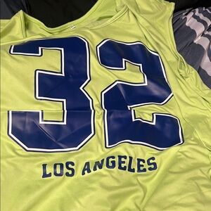 Neon Lime 'Los Angeles' Jersey with Bold Navy 32